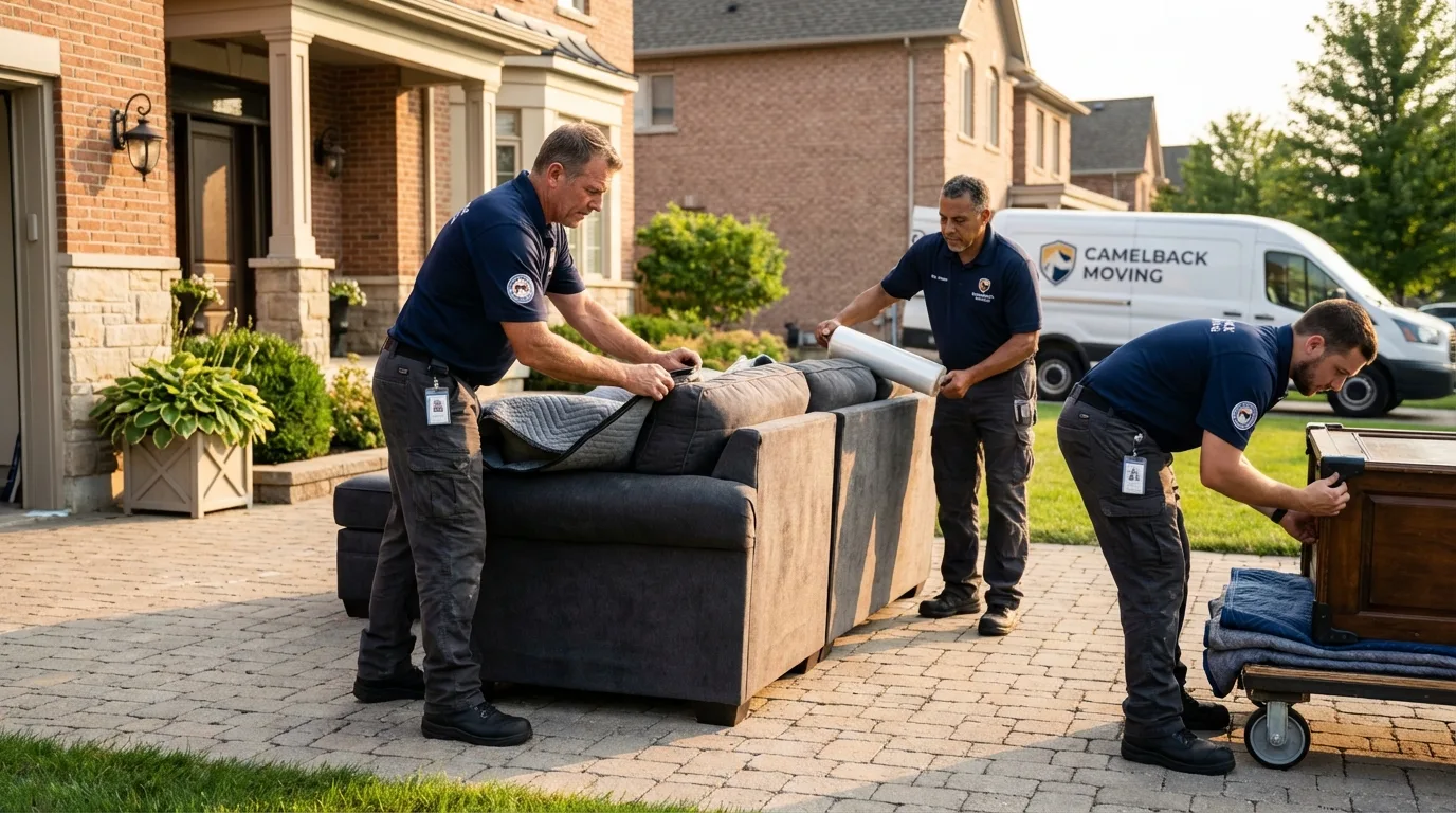Large estate moving crew wrapping furniture in Aberdeen, MD